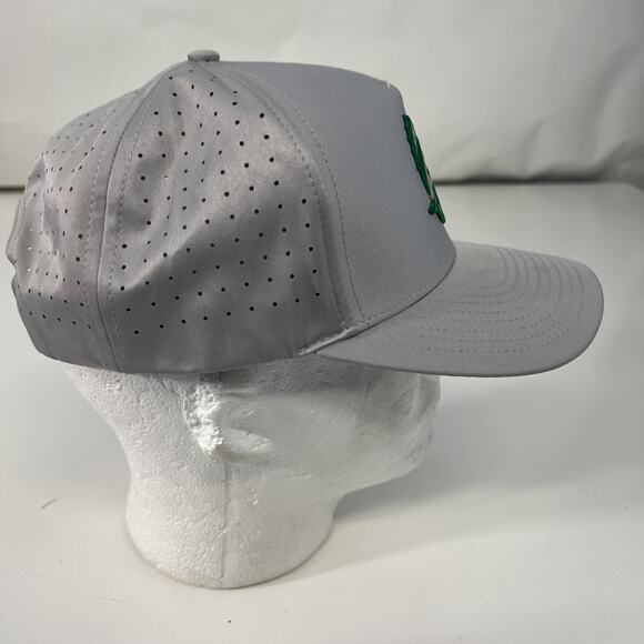 Waggle Hat Cap Snap Back Gray Green Fish Embroidered Perforated Golf Mens - Picture 3 of 11